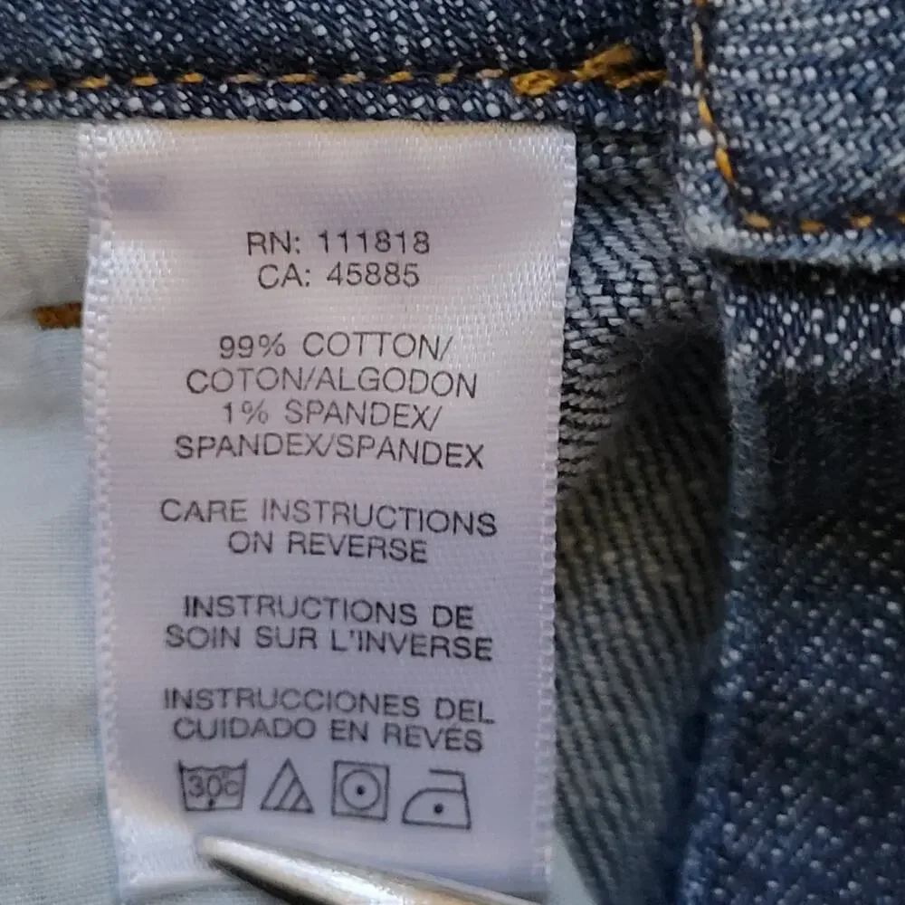 EUC Michael Kors Size 6 Low Rise 5 Pocket Straight Denim Jeans Studded MK Logo